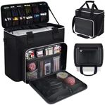 Sewing Machine Carrying Case with Removable Top Cover, Sewing Machine Bag with Shoulder Strap & Pockets, Fits Most Standard Machines and Accessories, for Brother/for Singer/for Janome,Black (Bag Only)