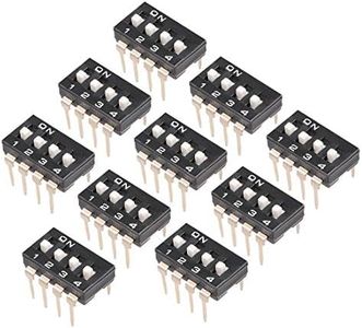 uxcell 10 Pcs Black DIP Switch 1 2 3 4 Positions 2.54mm Pitch for Circuit Breadboards PCB