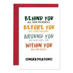 Graduation Card for Him Her, Cute Graduation Card Gift for High School College Grad, Behind You Before You Around You Within You Card