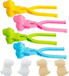 BravOne 4 Pcs/Set Snowball Maker Clips, Dinosaur Shaped Snow Ball Maker Clips Clamps Outdoor Winter Play Snow Toys Sand Molds Clay Tools for Kids Snowball Fight Beach Player (Dinosaur)