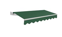 Primrose 3.5m Manual Awning - Plain Green Kensington DIY Patio Awning Gazebo Canopy Complete with Fittings and Winder Handle