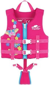 Gogokids Kids Float Jacket Swim Vest Kids Pool Float with Adjustable Safety Strap, Swimming Pool Aid Floats for 30-50 lbs Girls (7-9 Years)