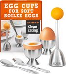 Egg Cracker Topper Set - Complete Soft Boiled Egg Tool Set - Includes Egg Cups Cutter & Spoons - Holder Cup Spoon & Peeler - Easy Eggs Opener by Eparé