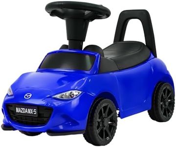 Kids Push Car for Toddlers, Licensed Mazda Toddler Car, Ride on Toy with Under Seat Storage- Blue