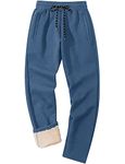 MAGCOMSEN Mens Fleece Lined Pants with Pockets Running Pants Mens Workout Pants Joggers Pants for Men Winter Pants Warm Pants Mens Athletic Pants Grey Blue …