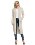 GRACE KARIN Women Duster Cardigans Lightweight Cardigans for Women with Pockets Beige M