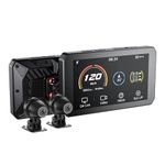 AIO-5 Lite Motorcycle Carplay Android Auto GPS Navigation System, BSD, STARVIS HDR 5" LCD, 60FPS,5G Wi-Fi BT, IP67 Waterproof, Support Siri Google Assistant, 24H Parking Mode, Dedicated App