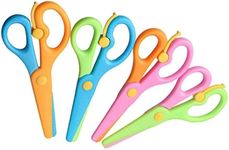 Preschool Training Scissors, 4Pcs Children Safety Scissors Pre-School Safe Scissors Art Craft Scissors, ABS Plastic Scissors Only for Paper and Cards