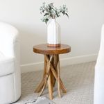 WELLAND 16" Teak Wood Stick Leg End Table