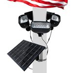 Solar Flag Pole Light for 15-40ft flagpole 5 Super-Spotlights 12000 MHA，Adjustable Clamps Fits 3-6''Diameter Inground Poles Flag Poles Coverage-Light Up American Flag Outdoor with from Dusk to Dawn