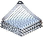 Aluminet Shade Cloth, Sunblock Shade Cloth for Plant Greenhouse Cover Mesh Fabric Reflective Tarp 75% UV Resistant, Thicken Encryption, Shade Cloth Panels with Grommets (Size : 2×6m)