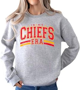 Olive Loves Apple Distressed In My Chiefs Era Sweatshirt School Spirit Apparel for Kids & Adults Gray Sweatshirt Adult Medium