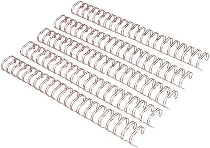 RAYSON Double Loop Wire Binding Spines, 1 Inch, 21 Holes, 2:1 Pitch, Binding Capacity 45-240 Sheets, Letter Size, Pack of 50 with Rose Gold Color