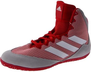 adidas Men's Mat Wizard 5 Wrestling Shoe, Red/Grey/White, 13