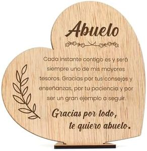 CONTRAXT Tarjeta en madera. Regalos especiales y originales para abuelos, Detalles felicitacion postales en español, feliz dia del abuelo wonderful