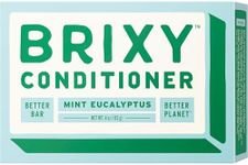 BRIXY Conditioner Bar for Hydration & Softness, All Hair Types, pH Balanced & Safe for Color Treated Hair, Vegan & Plastic-Free (1 Count, 4 oz) - Mint Eucalyptus