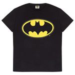 DC Comics Batman Classic Logo T-Shirt, Adults, S-4XL, Black, Official Merchandise XL