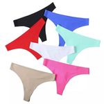 ayushicreationa Seamless Thongs for Women No Show Panties V-Waisted Stretch Breathable Thong Underwear, Multicolor | Free Size (Pack of 3pcs)