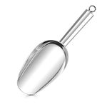 Herogo Ice Scoop, 12oz Stainless Steel Food Sweet Scoop, Metal Flour Scooper for Pet Coffee Candy, Multi-Use for Kitchen, Bar, Wedding, Buffet, Party, Durable & Mirror Finish, Dishwasher Safe