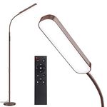 OUTON LED Floor Lamp 15W 1500LM, Adjustable Gooseneck LED Modern Lamp with 4 Color Temperature and Stepless Dimmer, Remote and Touch Control for Reading Living Room Bedroom (Bronze)