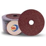 WA 25PACK - 5" X 7/8" inch 80 Grit Aluminum Oxide Resin Fiber Sanding and Grinding Discs, Fiber Sanding Discs Center Hole for Angle Grinder (Grit 80#)