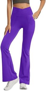 Jinhiteam Flare Leggings for Girls 13-14 Years Old Casual High Waist Dark Purple Teen Yoga Pants with Pockets