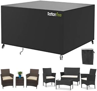 rattantree Garden Furniture Covers Waterproof, Oxford Fabric Patio Chair Table Covers with Dust-proof, Anti-UV Rattan Furniture Covers Outdoor Indoor (Black, 250x210x90cm)