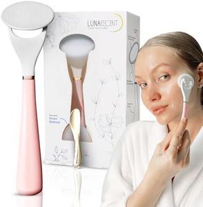 LUNAESCENT Serum Applicator for Face with Spatula, Lilac Pink Reusable Skincare Tool for Serums, Oils, Sunscreen, Makeup, Creams and Medicated Ointments, Cooling and Warming Face Massager Tool
