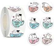 500Pcs Round Cat Stickers for Kids Teacher Reward Stickers School Supplies, Animal Incentive Roll Sticker Potty Training Stickers for School Classroom Home（MY88 Series）