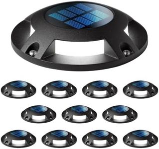 Home Zone 12 Packs Outdoor Solar Deck Light, Black, 120 Lumens Total, Waterproof, Dusk to Dawn, Aluminum Plastic Case for Decor Fence Step Pathway Backyard Garden