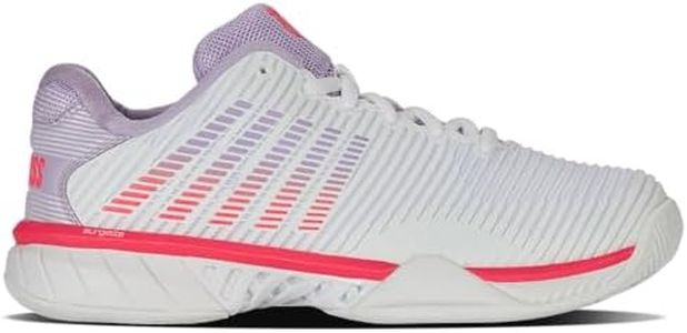 K-Swiss Women's Hypercourt Express 2 Tennis Shoe, White/Orchid Petal/Neon Blaze, 9.5 M