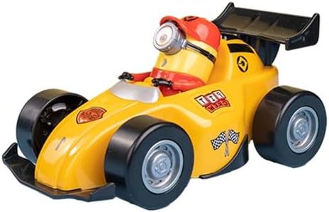 Minions Despicable Me 4 Toys, Minion Stuart Racer Toy Cars Gifts for Toddler Boys and Girls Age 3 4 5 6 7 8 Year Old, Friction Powered Cars Pull Back Minions Action Figure Party Favors