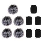 COMNICO 10 Pack Lapel Headset Microphone Windscreen Foam Cover Set Mini MIC Furry Windscreen Pop Filter for Lavalier Lapel Microphone Shield Protection Noise Reduction Studio Equipment Clearer Record