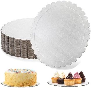 Tebery 15 Pack Round Cake Boards 10-inch Premium Silver Cake Circles Cardboard Scalloped Cake Circle Base