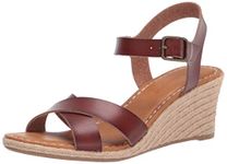 Amazon Essentials Women's Two Piece Wedge Espadrille Sandal, Brown, 8 B US