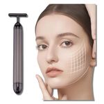 Face Massager For Glowing Skin - Face Uplift, Neck and Eye Massage with Vibrator Tool for Facial Massager, Slimming, Skin Care Gold Wand and Face Lifting massager for women-Beauty Device (Gray)