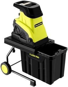 PHLEX PRO Garden Wood Chipper, 15-Amp Electric Brushless Wood Chipper with 10 Gallon Collecting Bin, for Garden, Lawn, Yard (Garden Green)
