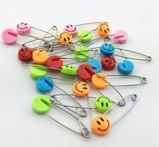 50pcs Safety Pins Plastic Bread Head Nappy Pin for DIY Baby Children Office Binding