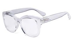 Eyekepper Oversized Reading Glasses - Retro Readers for Women Reading - Transparent Frame +3.50