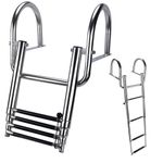 Hoffen Boat Ladder Stainless Steel Boat Inboard Telescoping Step Ladder Dock Ladder Marine Ladder (4 Steps)