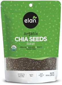 Elan Organic Chia Seeds, 8.8 oz, Natural Raw Black Chia Seeds, Plant-Based, Non-GMO, Vegan, Gluten-Free, Kosher, Gels Easily, Superfood