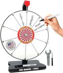 Moon Glow Sports Prize Wheel 12 Inch-Whiteboard Tabletop Spinning Wheel with Stand 10 Slots Customize Made in USA