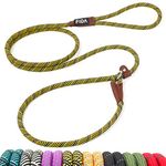 Fida Durable Slip Lead Dog Leash, 6 FT x 3/8" Heavy Duty Dog Loop Leash, Comfortable Strong Rope Slip Leash for Small Dogs and Puppies, No Pull Pet Training Leash with Highly Reflective (3/8", Yellow)