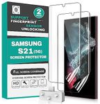 Samsung S21 Screen Protector Hydrogel Screen Protector Samsung S21 [100% Support Fingerprint Sensor Unlocking] [Full Screen Edge to Edge Coverage] [Bubble Free] [Case Friendly] - 2 Pack