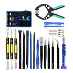 GZERMA 18 in 1 Electronics Repair Tool Kit, Opening Pry Tool Kit with Precision Screwdriver for Mobile Phone Include Metal/Plastic Spudgers and Anti-Static Tweezers