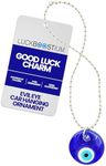 LUCKBOOSTIUM Good Luck Charm and Protection - Evil Eye Car Hanging Ornament, Rear View Mirror Accessories, Evil Eye Keychain, Car Pendant, Home Decor, Evil Eye Wall Decor, Car Mirror Decor, Blue Glass