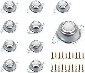 Lowats Nylon Furniture Castors Pack of 10 Small Nylon Furniture Castors Ball Castors Round Castors for Furniture Nylon Ball Roller Bearing Nylon Roller Transfer Furniture Castors with Screws