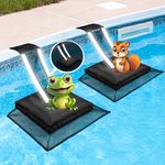 HKZ 2 Pack Animal Saver Escape Ramp for Pool, Critter Frog Saving for Swimming Pools with Reflective Strips, Pool Frog Escape Ramp for Small Critters, Lizards, Ducks, Snakes, Squirrel (Black)