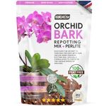 Specialized Orchid Bark Mix with Perlite - Perfect for Orchid Potting and Repotting - Enhances Drainage and Aeration (1L)