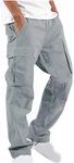 jxsoyen Cargo Pants for Men Stretch Tactical Pants Lightweight Hiking Cargo Work Sweatpants Casual Workout Pant with Pockets Gray